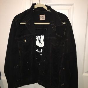 BLACK LF RIPPED DENIM JACKET